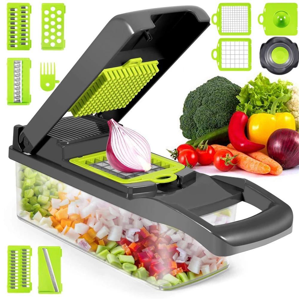 【Pisuz Way】 15 in 1 Multifunctional Vegetable Chopper shredders slicer with basket fruit potato chopper carrot grater slicer mandoline