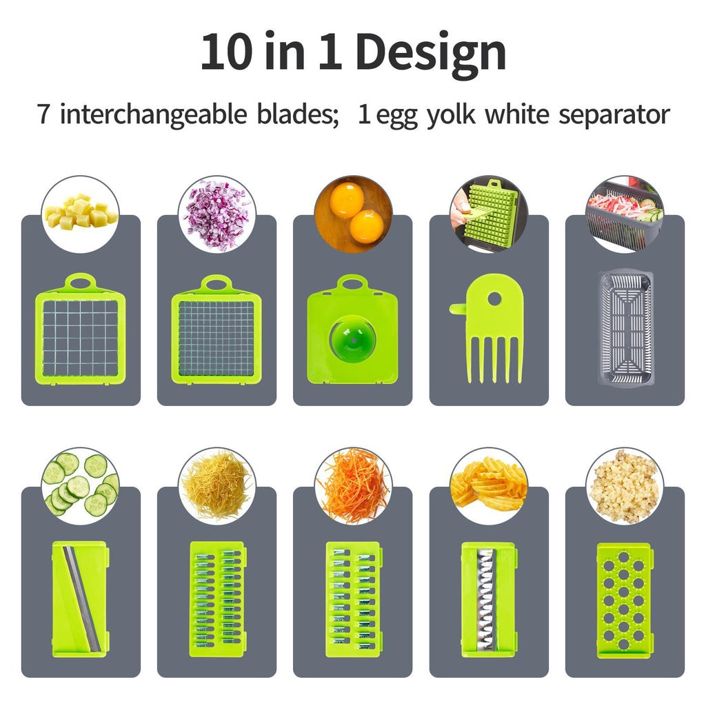 【Pisuz Way】 15 in 1 Multifunctional Vegetable Chopper shredders slicer with basket fruit potato chopper carrot grater slicer mandoline