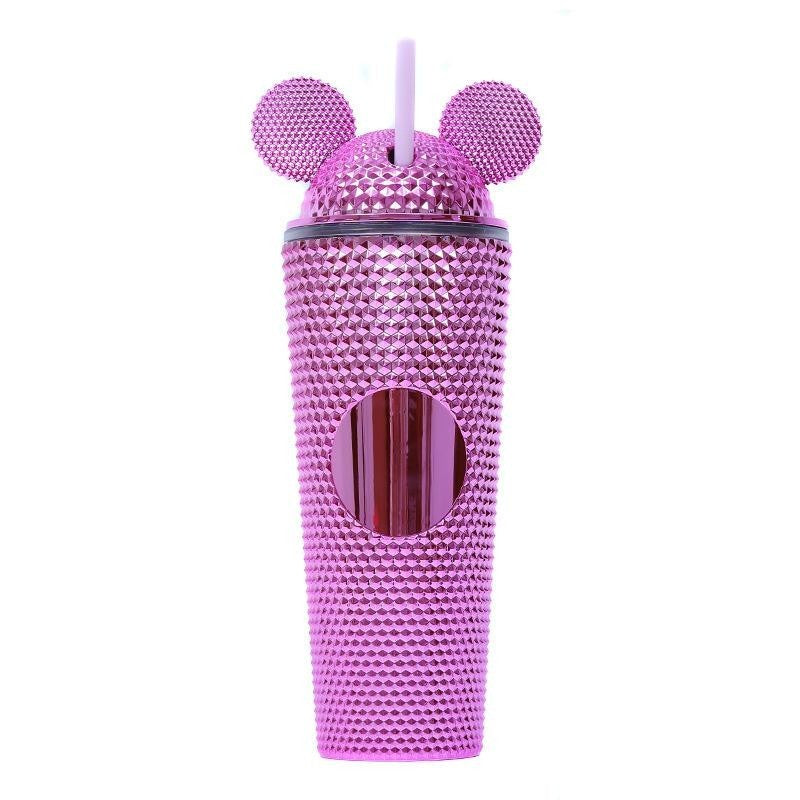 【Pisuz Way】Water Bottle double wall 710ml plastic durian tumbler durian cup with cute mickey lid cap cover