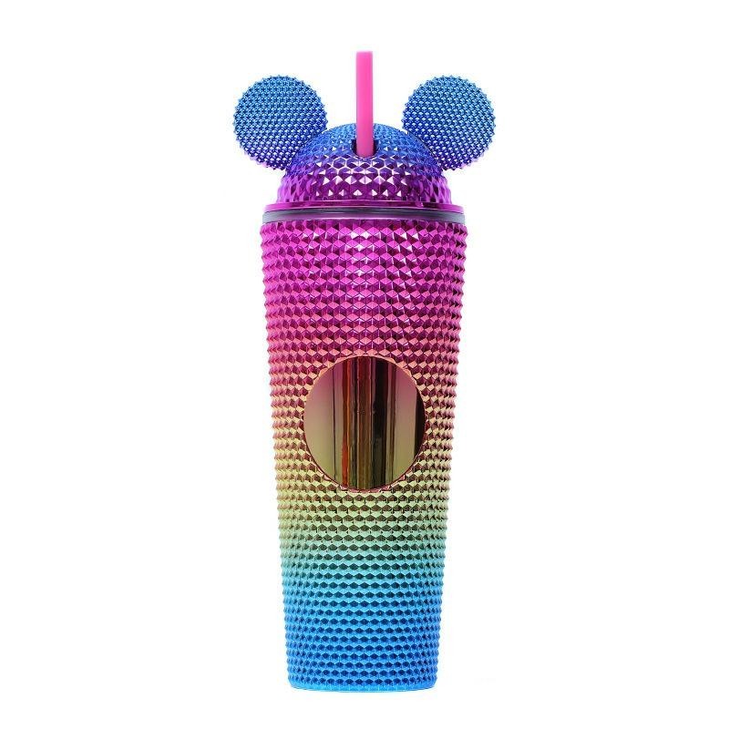 【Pisuz Way】Water Bottle double wall 710ml plastic durian tumbler durian cup with cute mickey lid cap cover