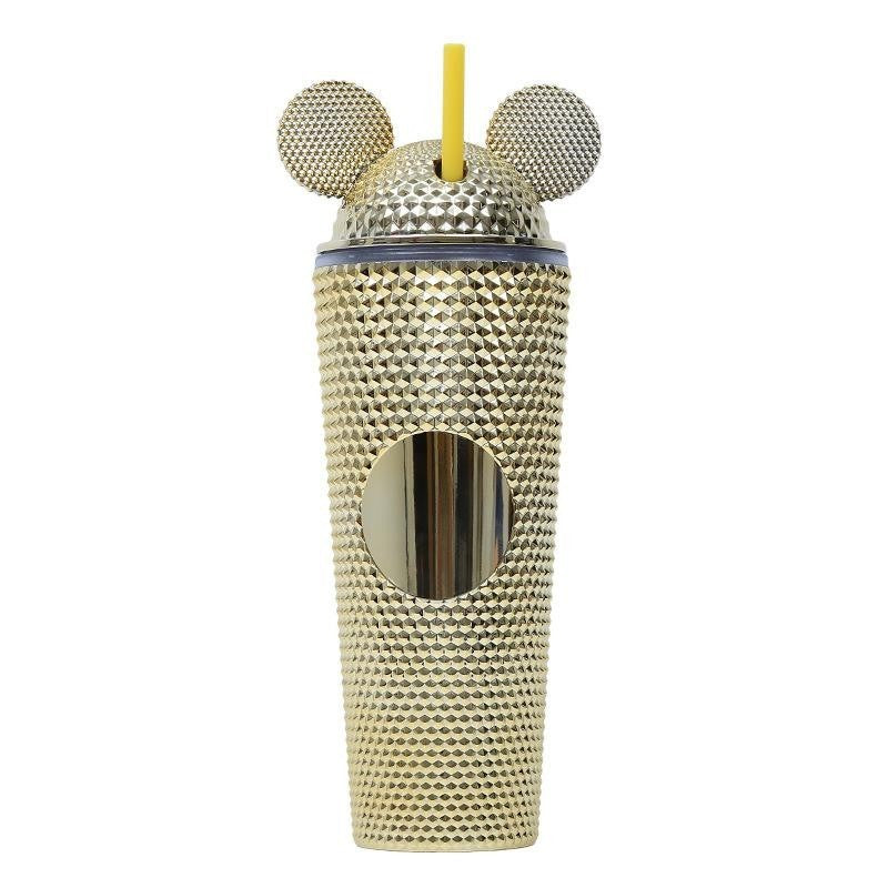 【Pisuz Way】Water Bottle double wall 710ml plastic durian tumbler durian cup with cute mickey lid cap cover