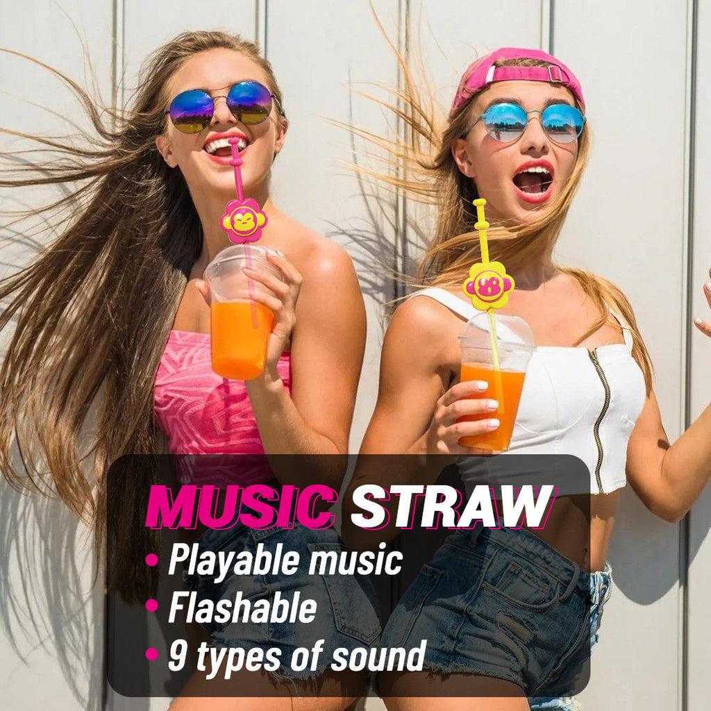 Music straw blind box happy song straw surprise box creative design blind box gift parent-child gift accessories silicone straw