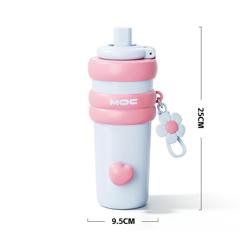 【Pisuz Way】Ceramic liner thermos cup 750ml giant thermos cup girls high-value student large capacity portable straw cup