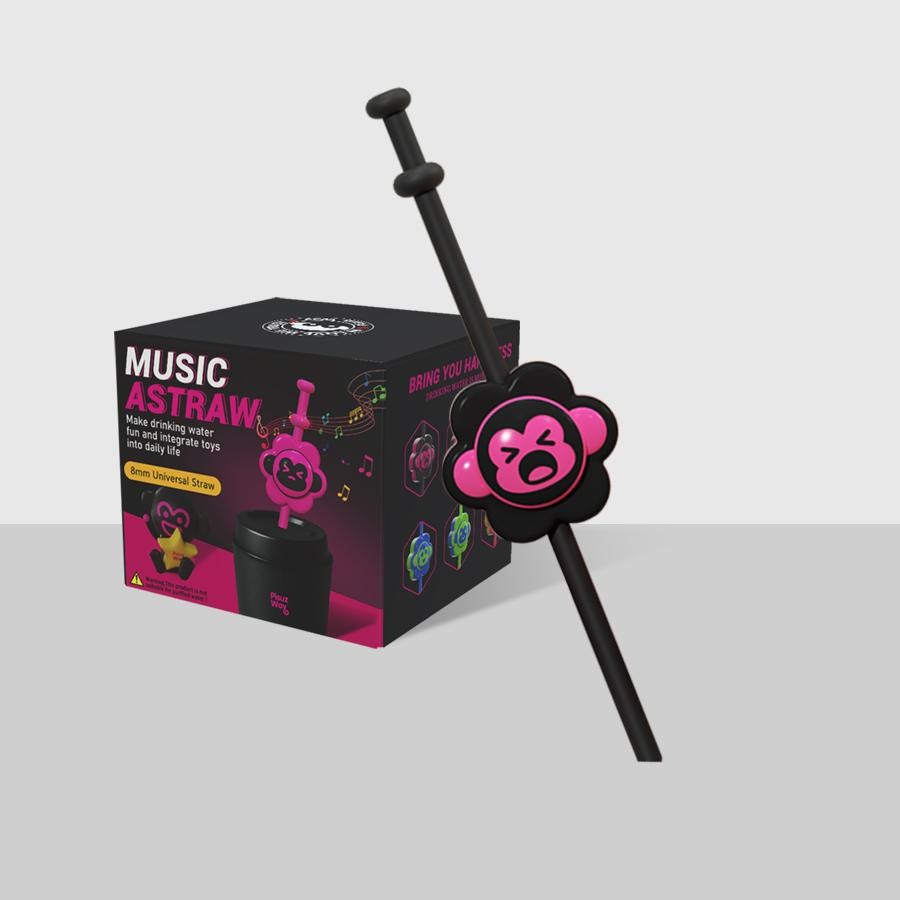 Music straw blind box happy song straw surprise box creative design blind box gift parent-child gift accessories silicone straw
