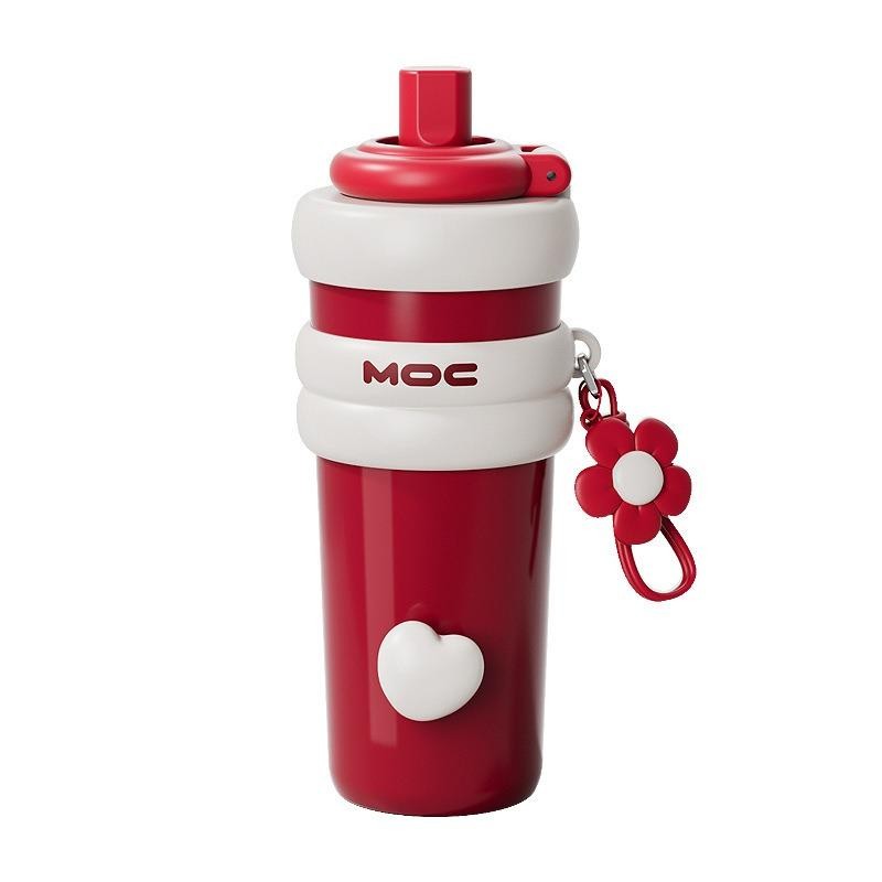 【Pisuz Way】Ceramic liner thermos cup 750ml giant thermos cup girls high-value student large capacity portable straw cup