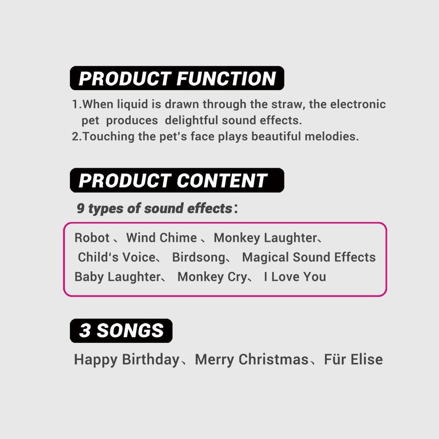 Music straw blind box happy song straw surprise box creative design blind box gift parent-child gift accessories silicone straw