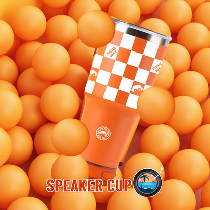 [Pisuz Way] Outdoor Bluetooth Speaker Travel Mug Cold Insulation 30oz Stainless Steel Bluetooth Speaker Insulated Mug Portable Smart Music Mug