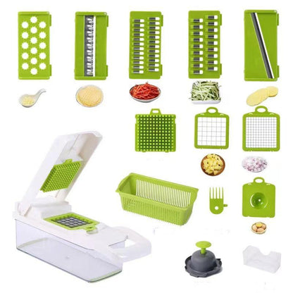 【Pisuz Way】 15 in 1 Multifunctional Vegetable Chopper shredders slicer with basket fruit potato chopper carrot grater slicer mandoline