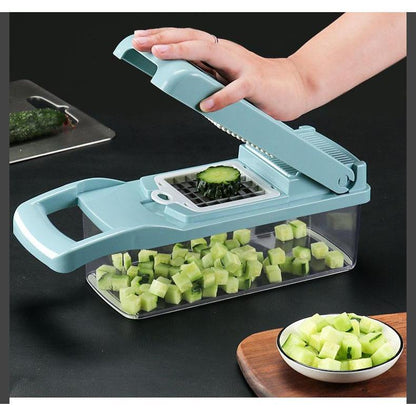 【Pisuz Way】 15 in 1 Multifunctional Vegetable Chopper shredders slicer with basket fruit potato chopper carrot grater slicer mandoline