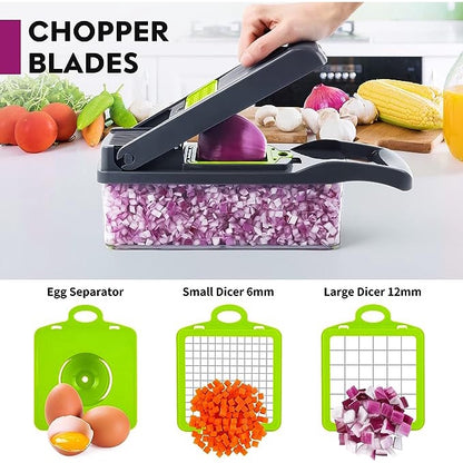 【Pisuz Way】 15 in 1 Multifunctional Vegetable Chopper shredders slicer with basket fruit potato chopper carrot grater slicer mandoline