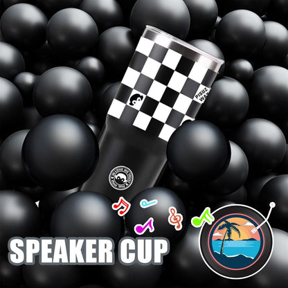 [Pisuz Way] Outdoor Bluetooth Speaker Travel Mug Cold Insulation 30oz Stainless Steel Bluetooth Speaker Insulated Mug Portable Smart Music Mug