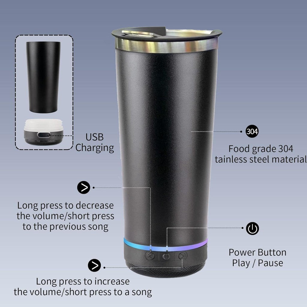 [Pisuz Way] Stainless steel thermos cup Outdoor ice bar cup with bottle opener Bluetooth car cup beer bottle opener detachable base