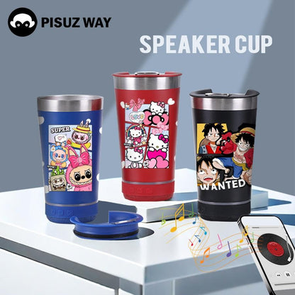 [Pisuz Way] Stainless steel thermos cup Outdoor ice bar cup with bottle opener Bluetooth car cup beer bottle opener detachable base