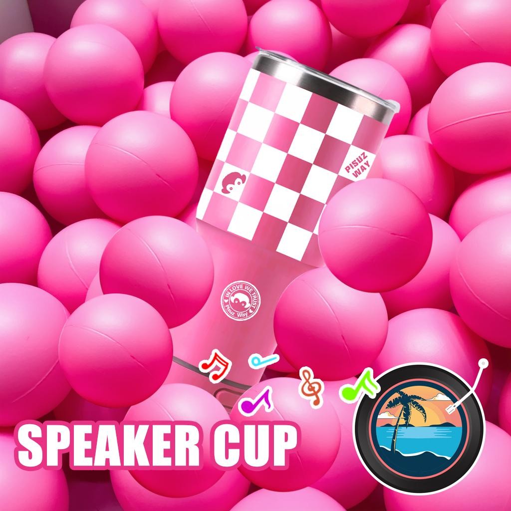 [Pisuz Way] Outdoor Bluetooth Speaker Travel Mug Cold Insulation 30oz Stainless Steel Bluetooth Speaker Insulated Mug Portable Smart Music Mug