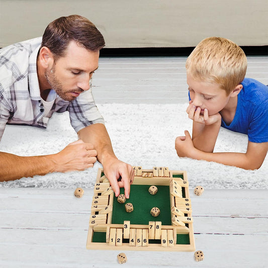 2023 Shut the Box Board Games Wooden Toys 4 Players Dice Board Game for Families Education Game for Kids