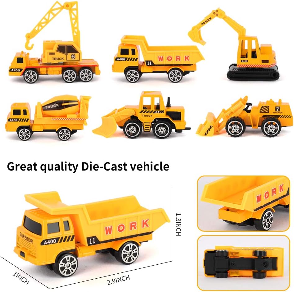 2023 Toy Planes for Kids, Toy Airplane Construction Truck with 6 Mini Alloy Cars and Traffic Sign Educational Gift for Kids